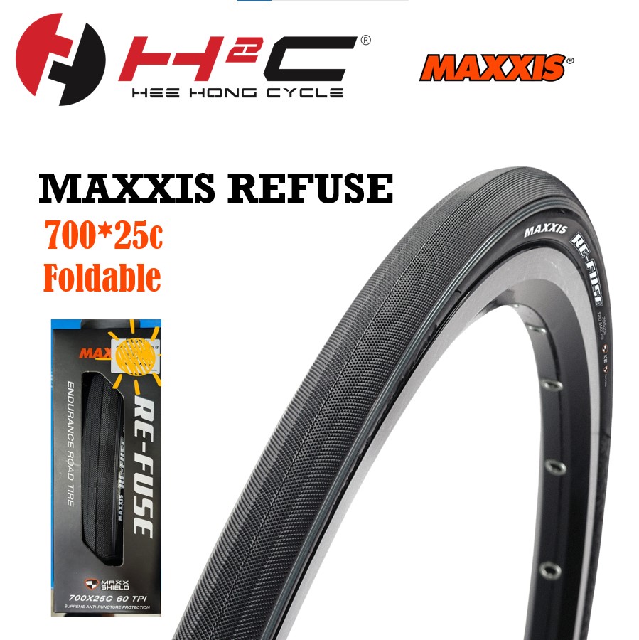 MAXXIS REFUSE 700*25c 60Tpi ROAD BIKE CLINCHER TIRE MADE IN TAIWAN